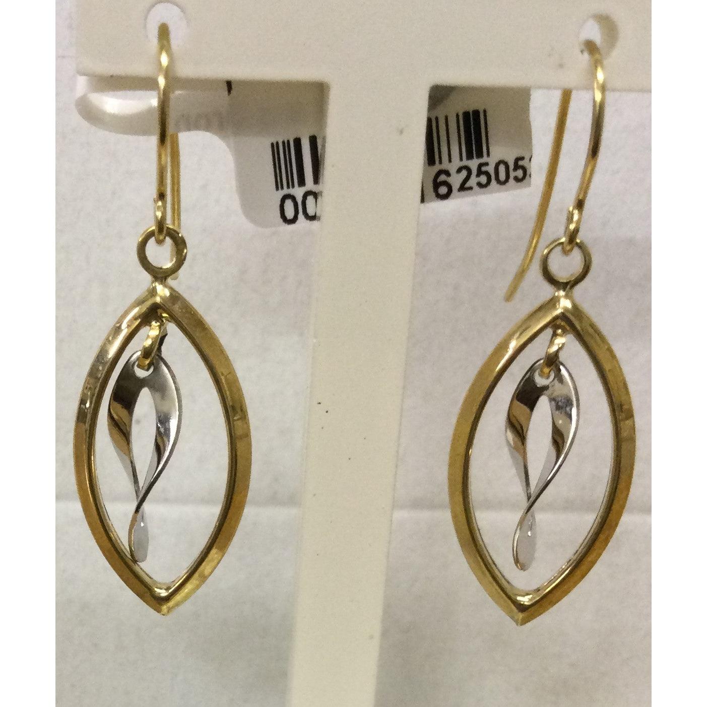 9ct yellow and white gold Dbl Marq Drop