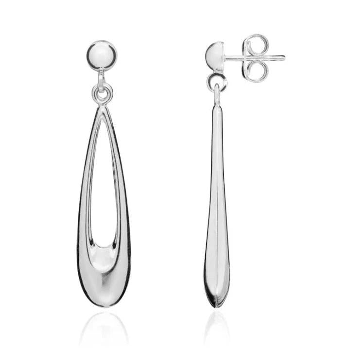 9ct White Gold Lng Opn Pr Shape Drop