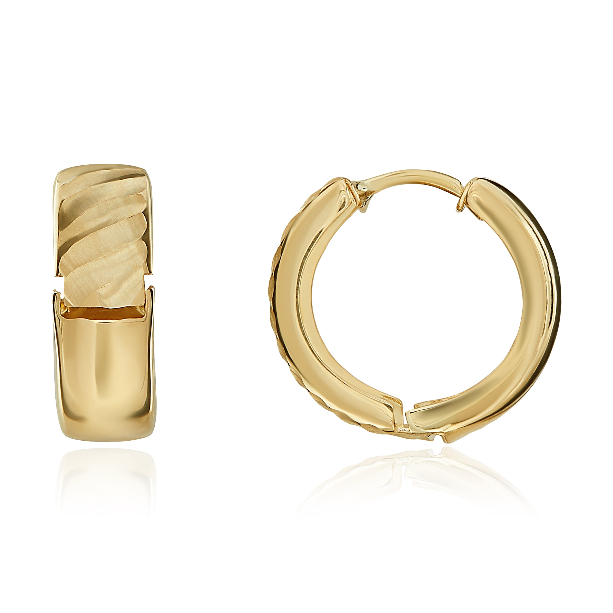 9ct Yellow Gold Angular Ovl Hoops