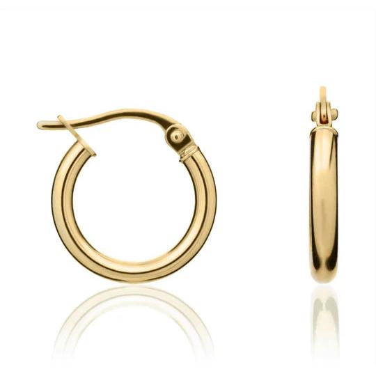 9ct Yellow Gold 2mm-Rnd-Hoop