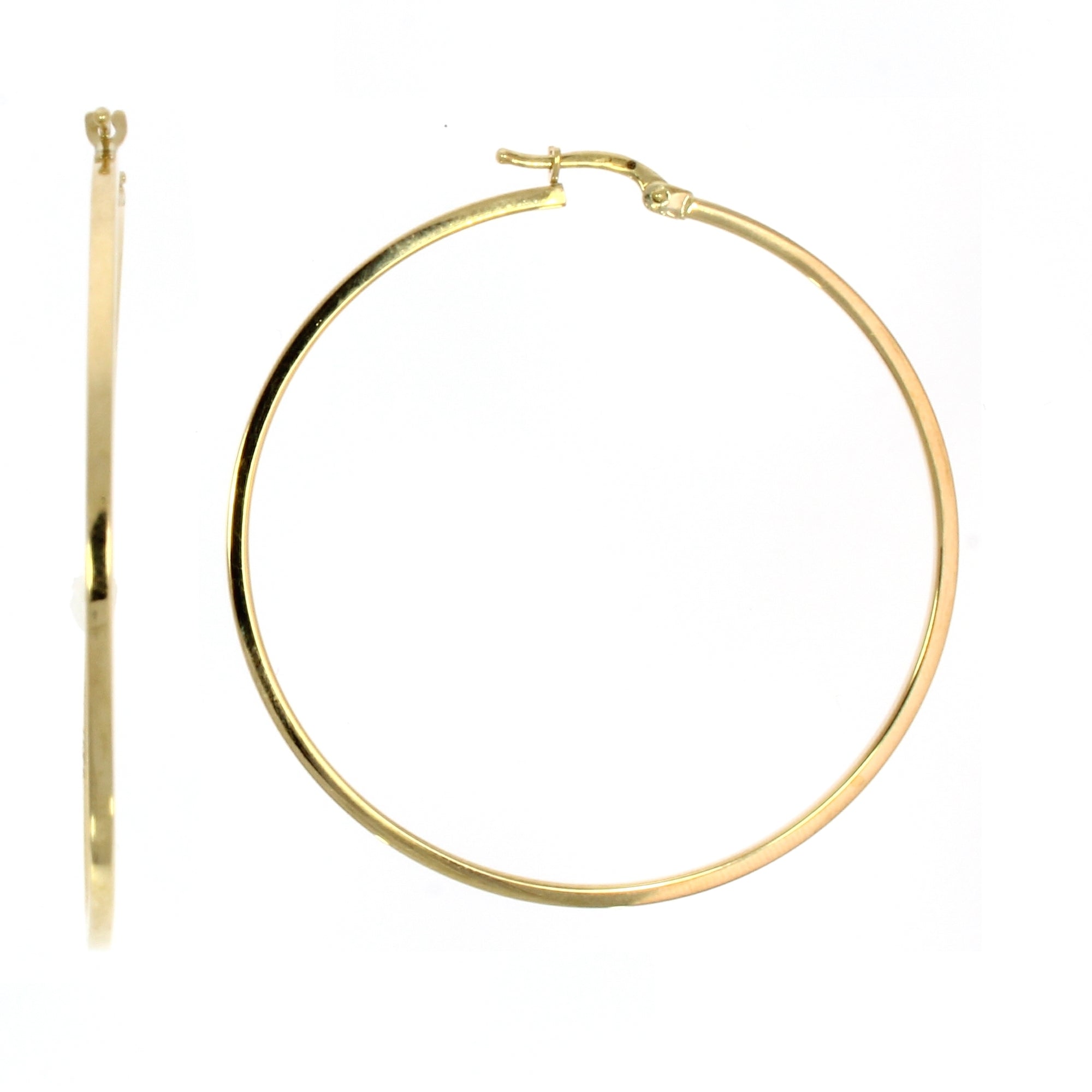 9ct Yellow Gold Large Tube Hoop Earrings