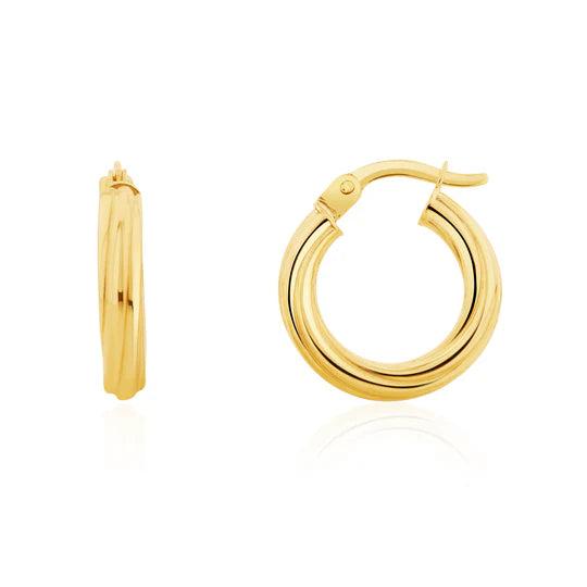 9ct Yellow Gold Sml Twist Hoop