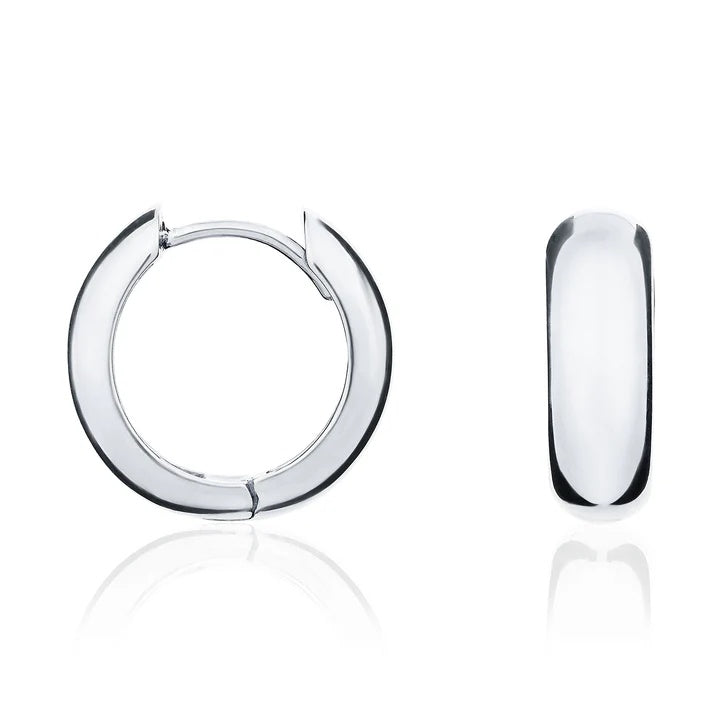 9ct White Gold Rounded Huggy