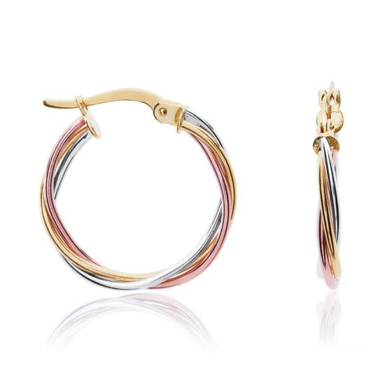 9ct rose, white and yellow gold Thin Russian Wedd