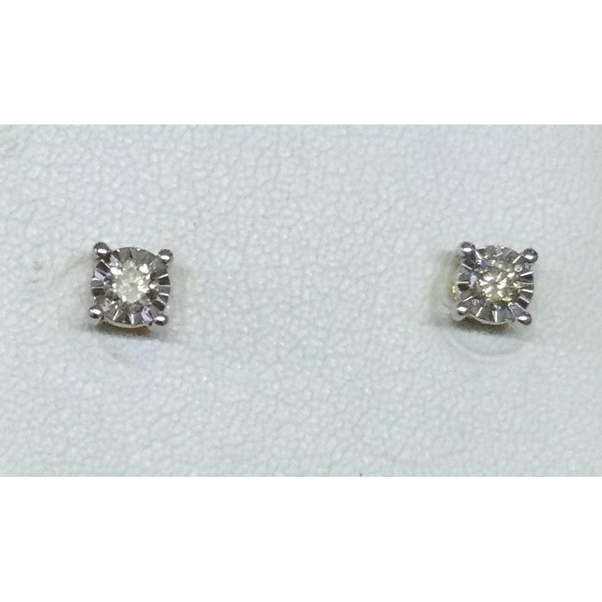 9ct gold  1dia Illus Set Stud