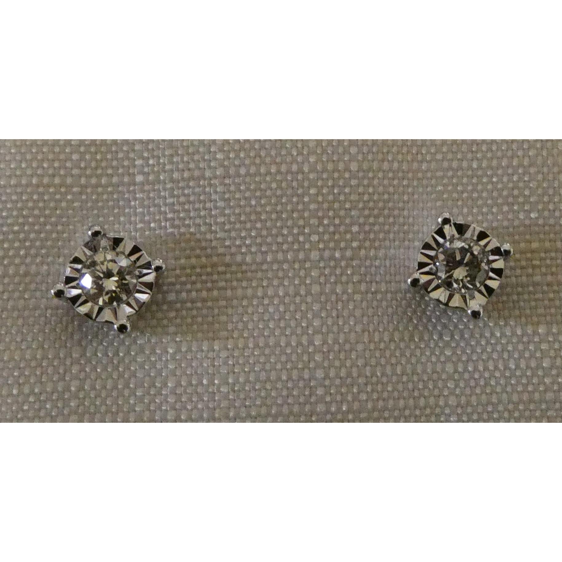 9ct White Gold 1dia-Illus Set-Std