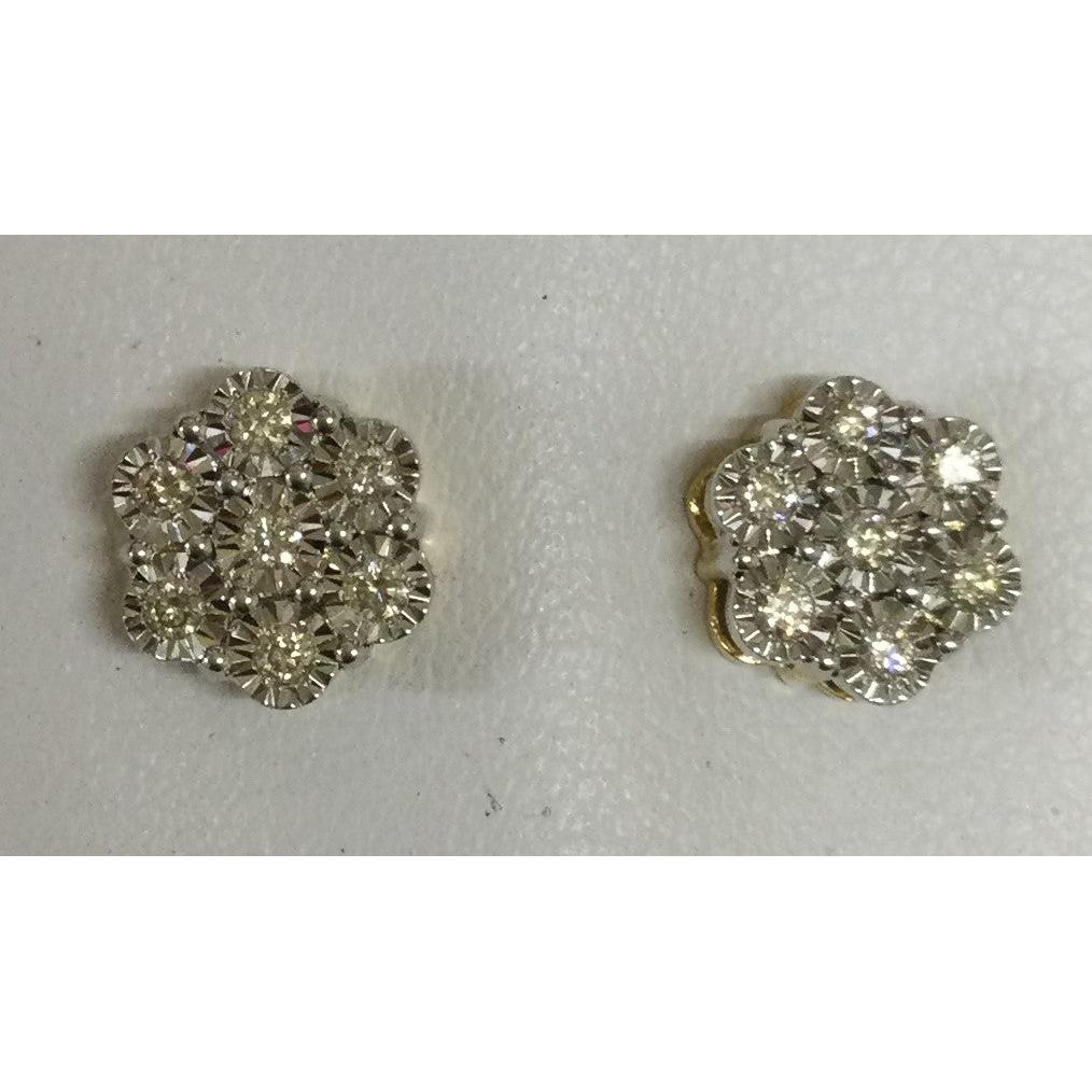 9ct gold 7dia Cluster Std