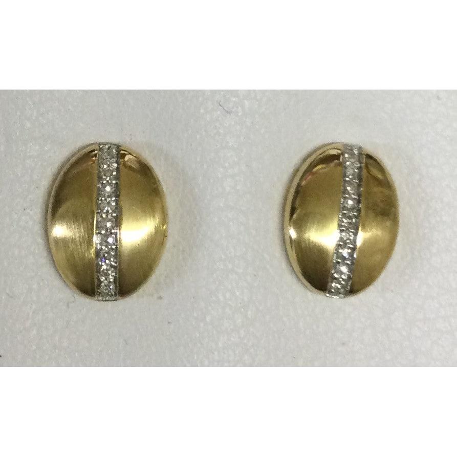9ct Yellow Gold Dia-Channel Ovl Stud
