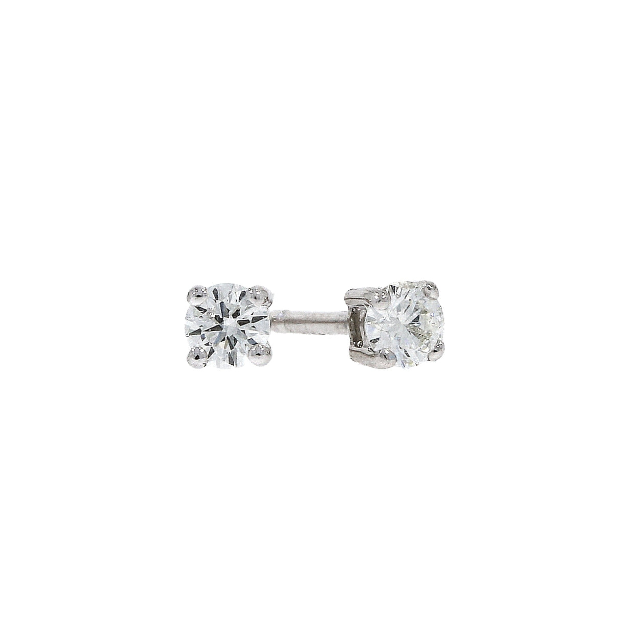 18ct yellow gold stems, claw set soliatire Diamond stud earrings