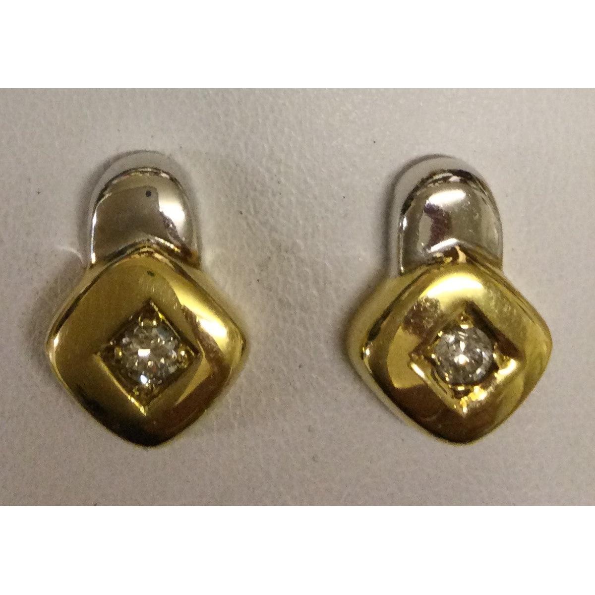 18ctyw 1dia Sq Set Stud