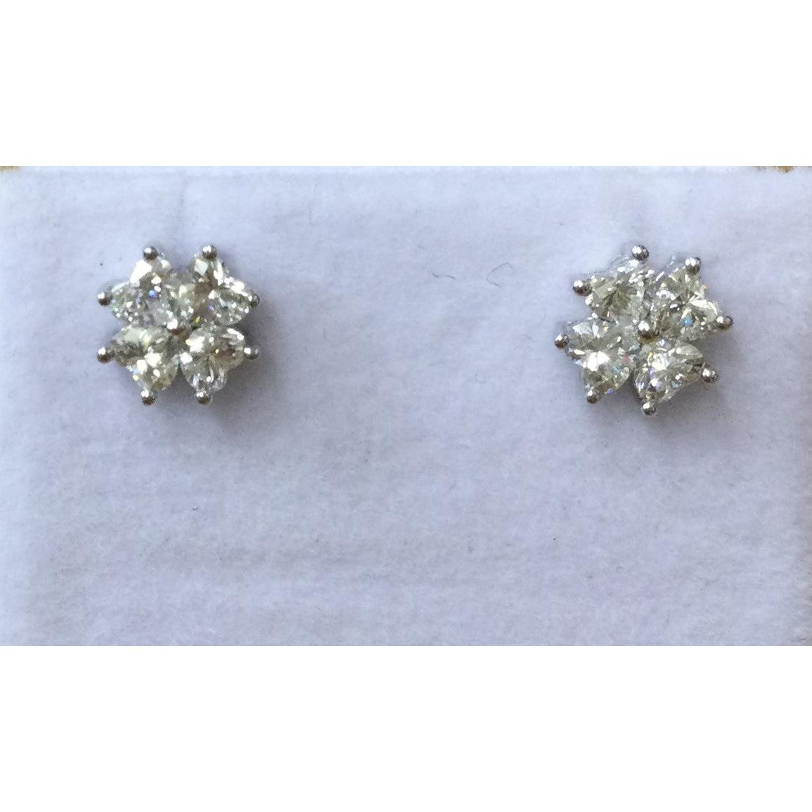 18ct White Gold Hrt4dia Clw Stud