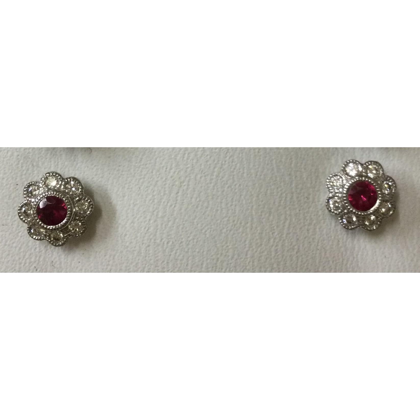 18ct White Gold Ru/8di M/Grain