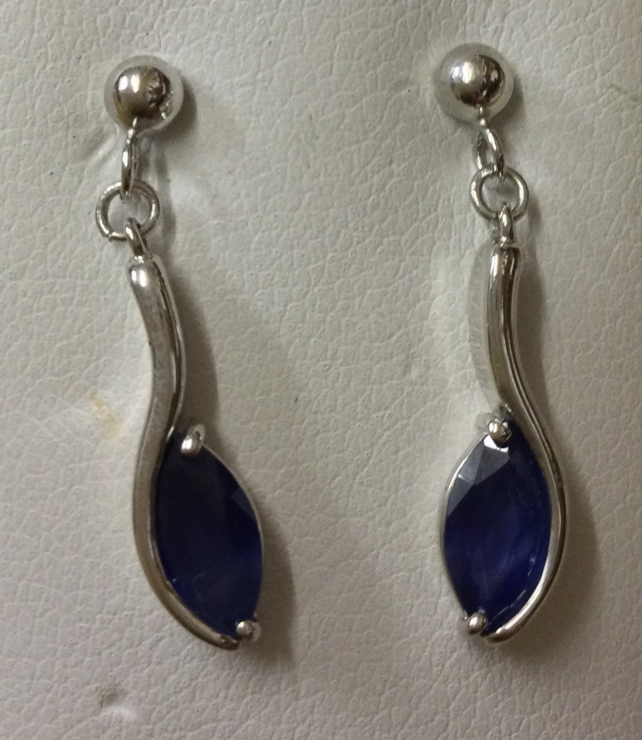 9ct White Gold Turqouise Drop Earrings