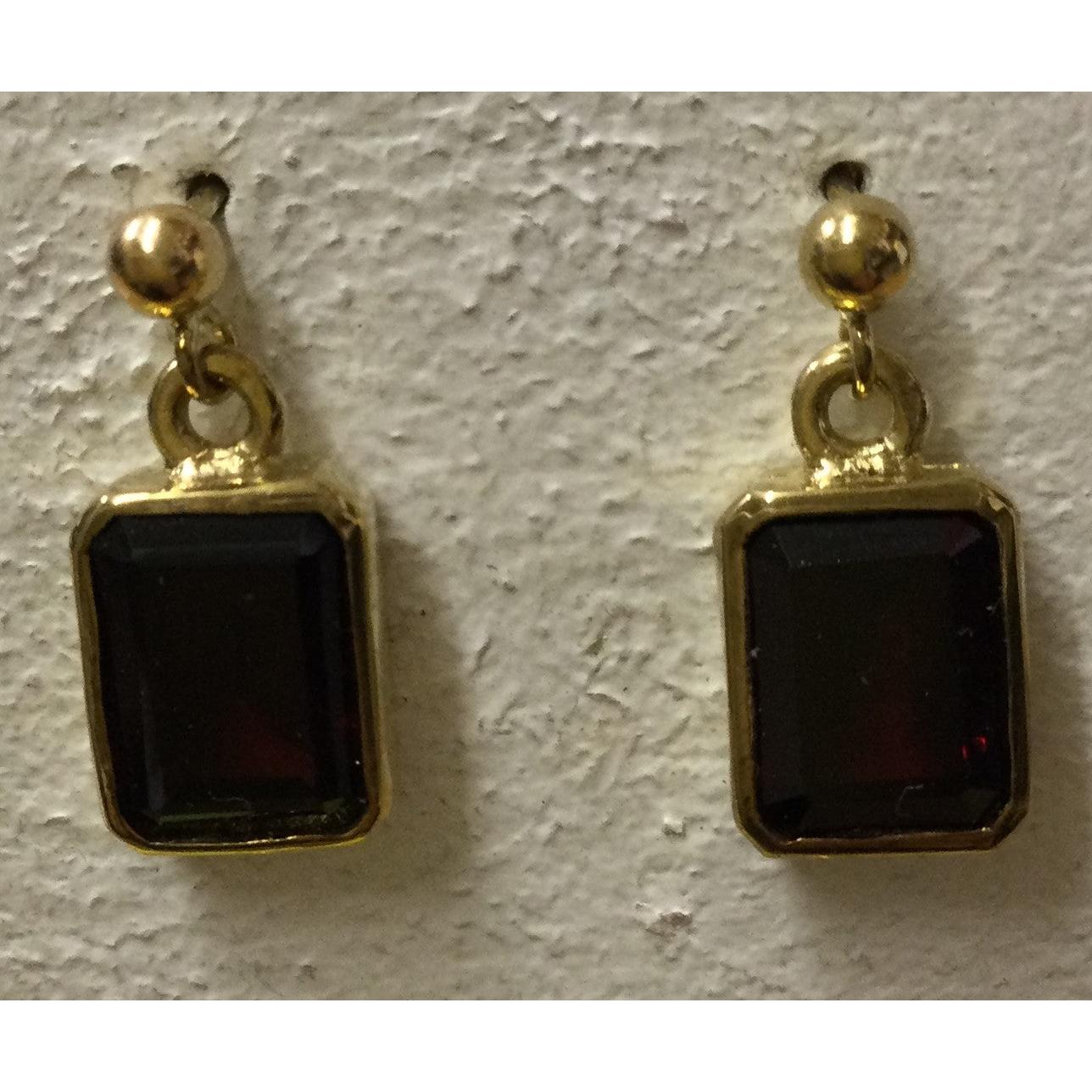 9ct gold  Rect Garn Drops