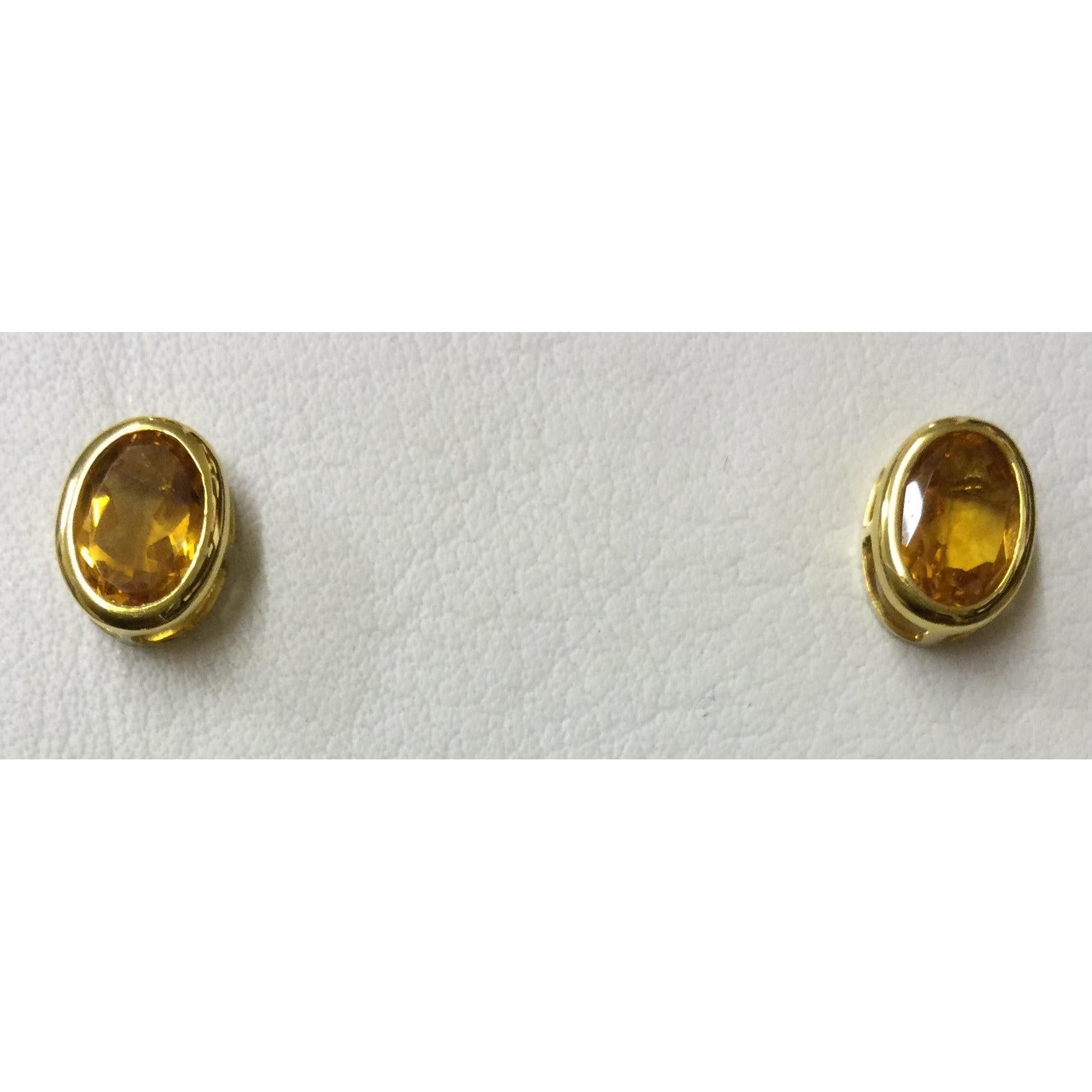18ct Yellow Gold Ov Citrine Stud