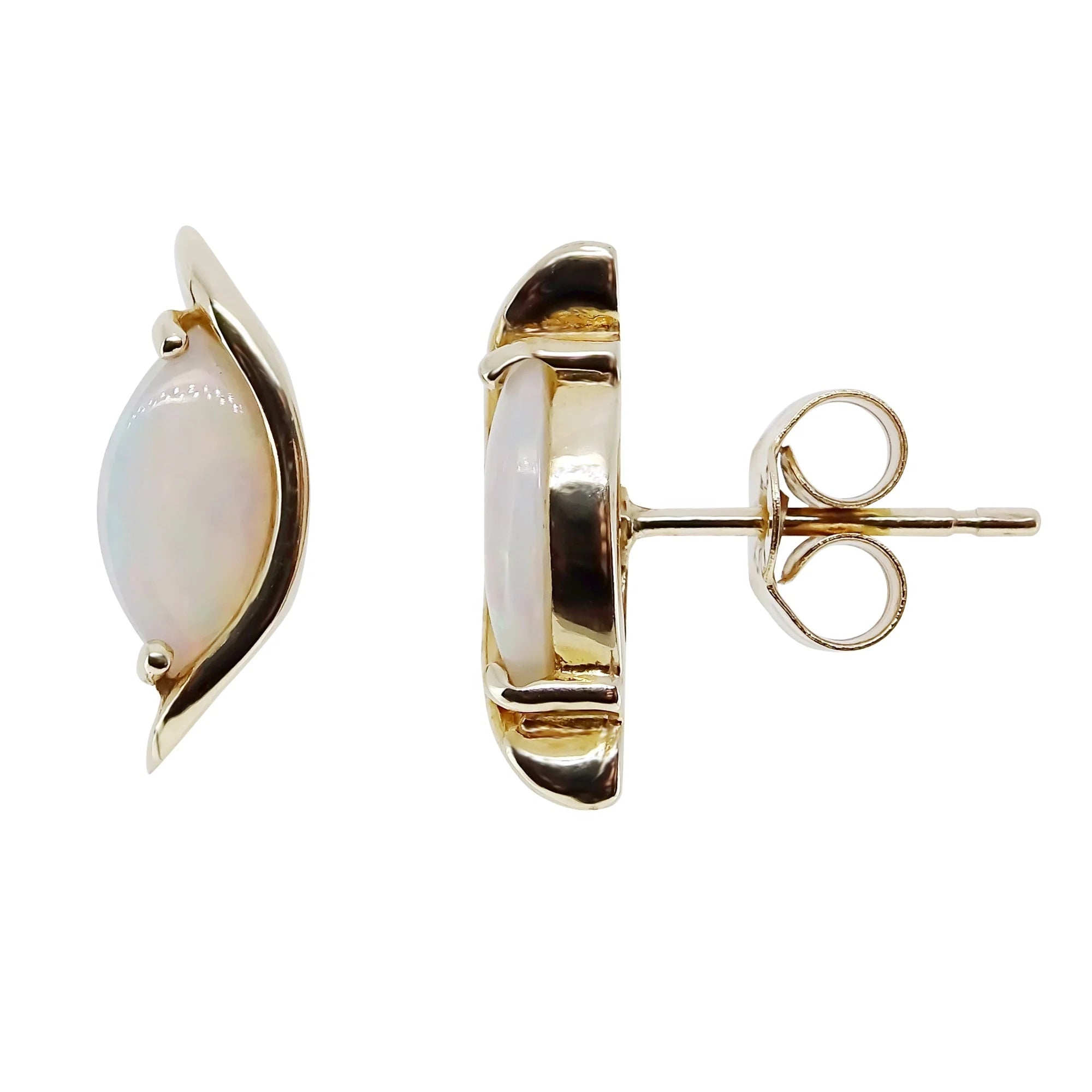 9ct Yellow Gold Mrq Opl Stud