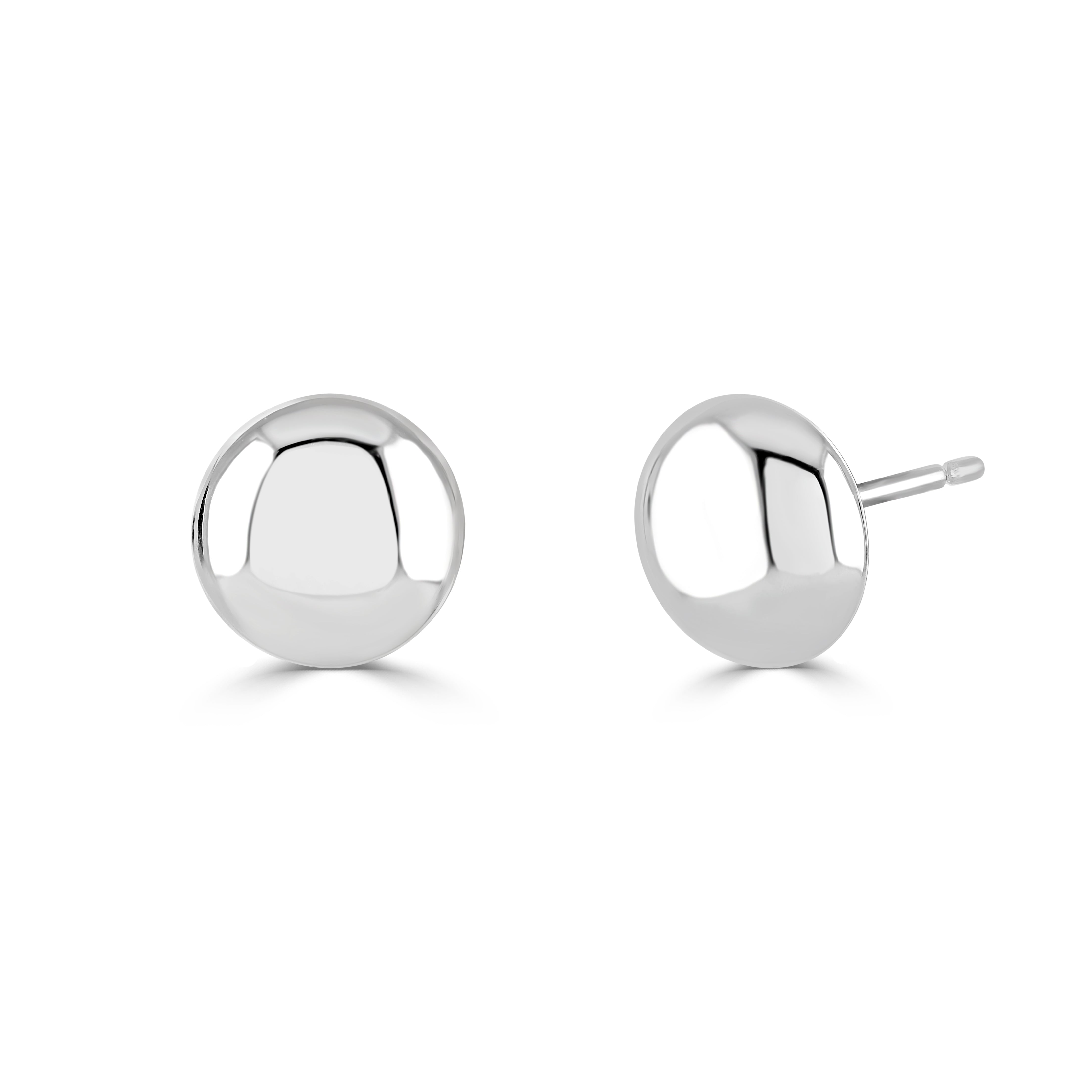 18ct White Gold Button Studs