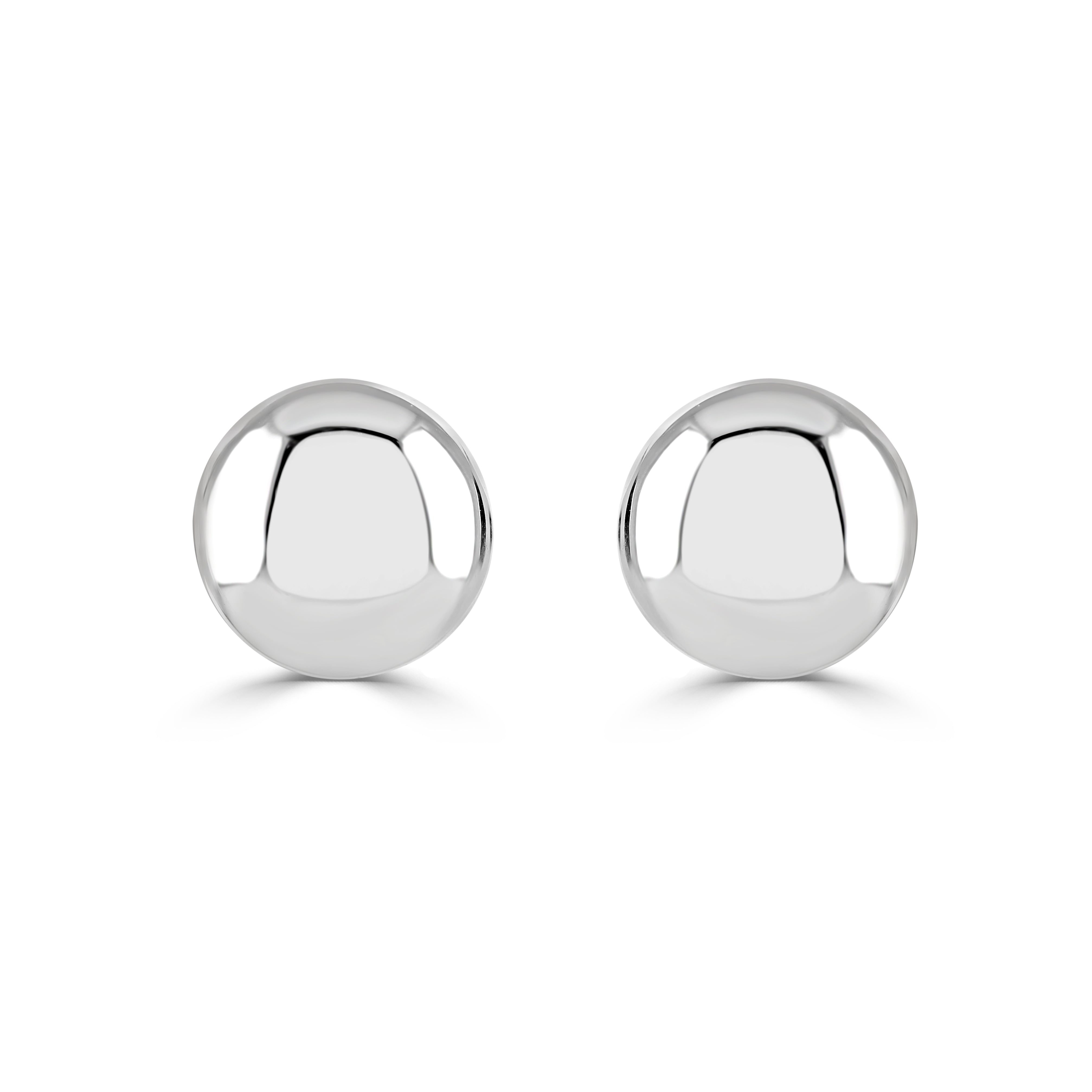 18ct White Gold Button Studs