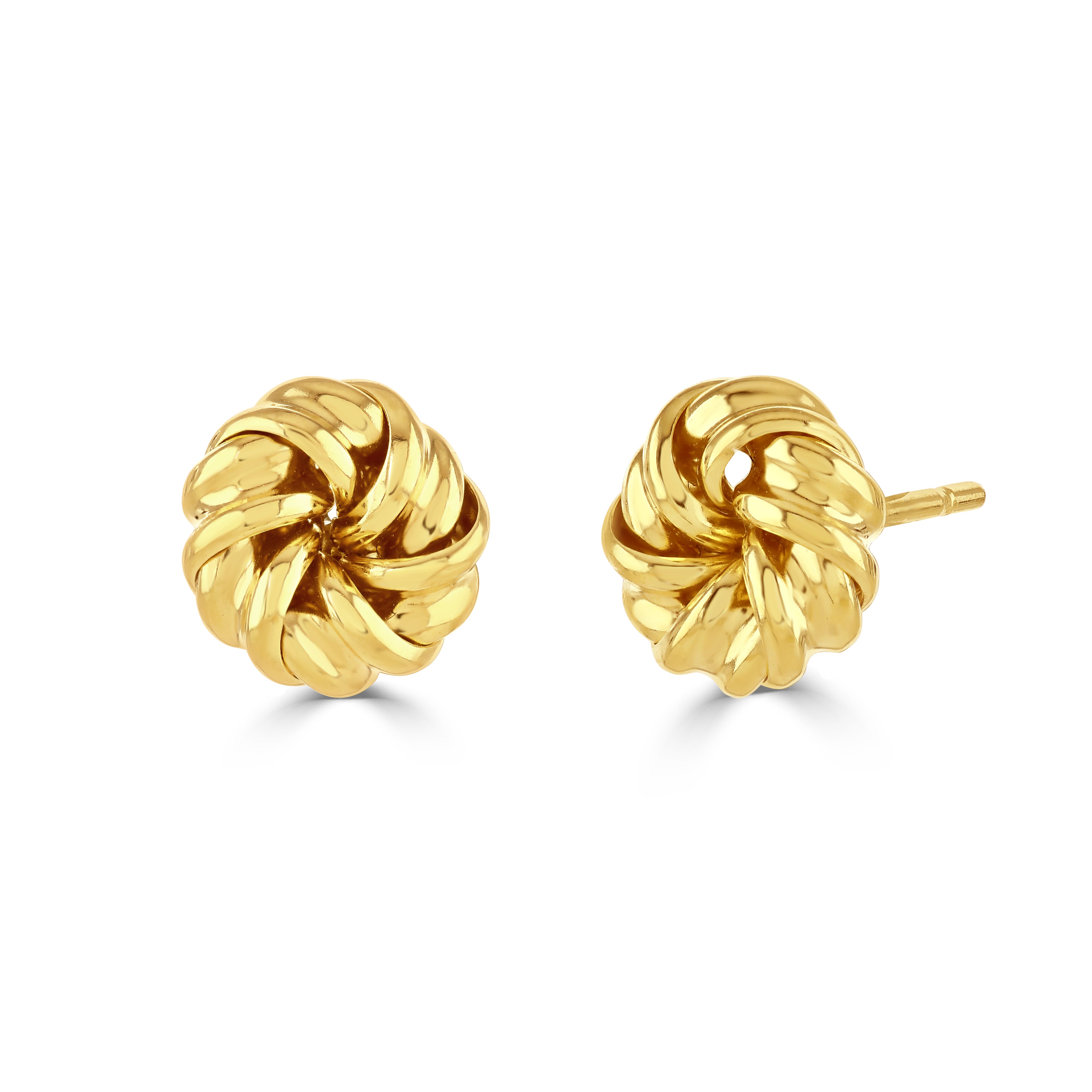 18ct Yellow Gold Ribbon Swirl Stud