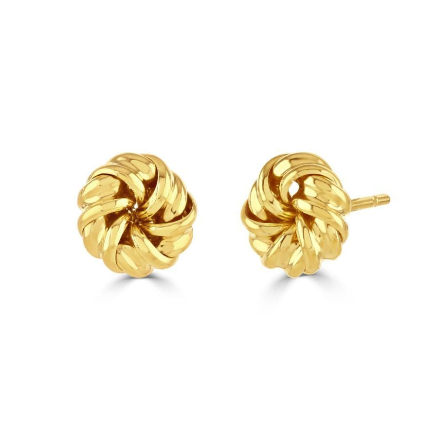 18ct Yellow Gold Ribbon Swirl Stud