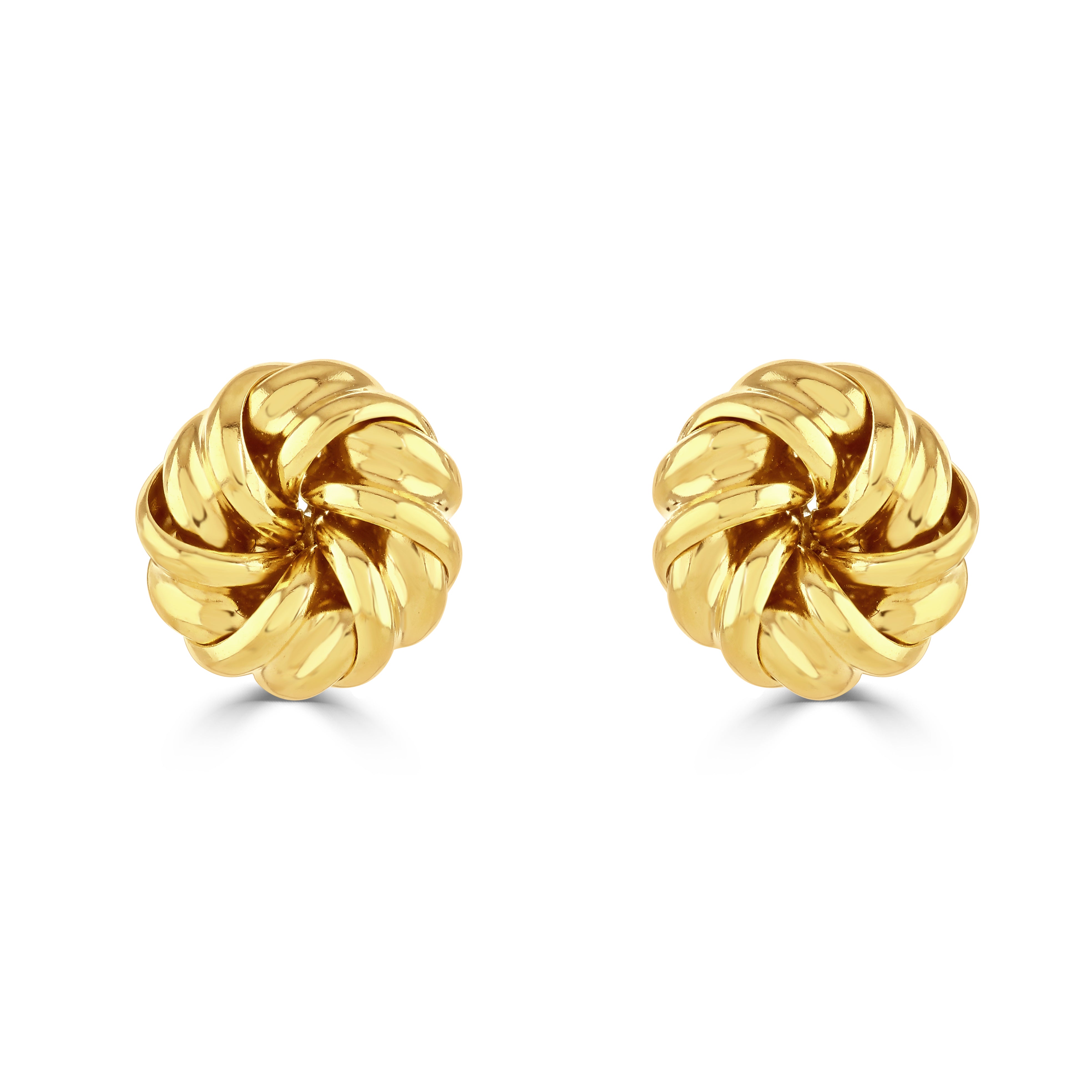18ct Yellow Gold Ribbon Swirl Stud