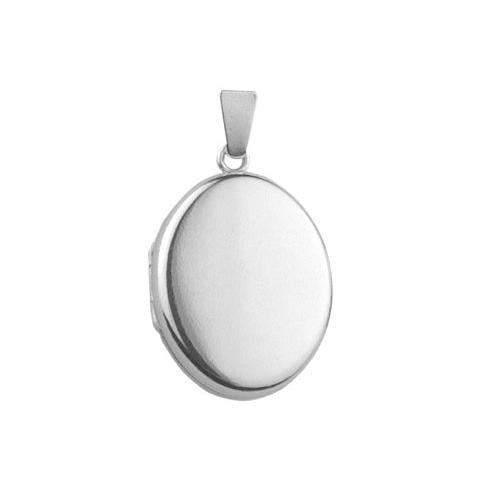 9ct White Gold Plain Locket