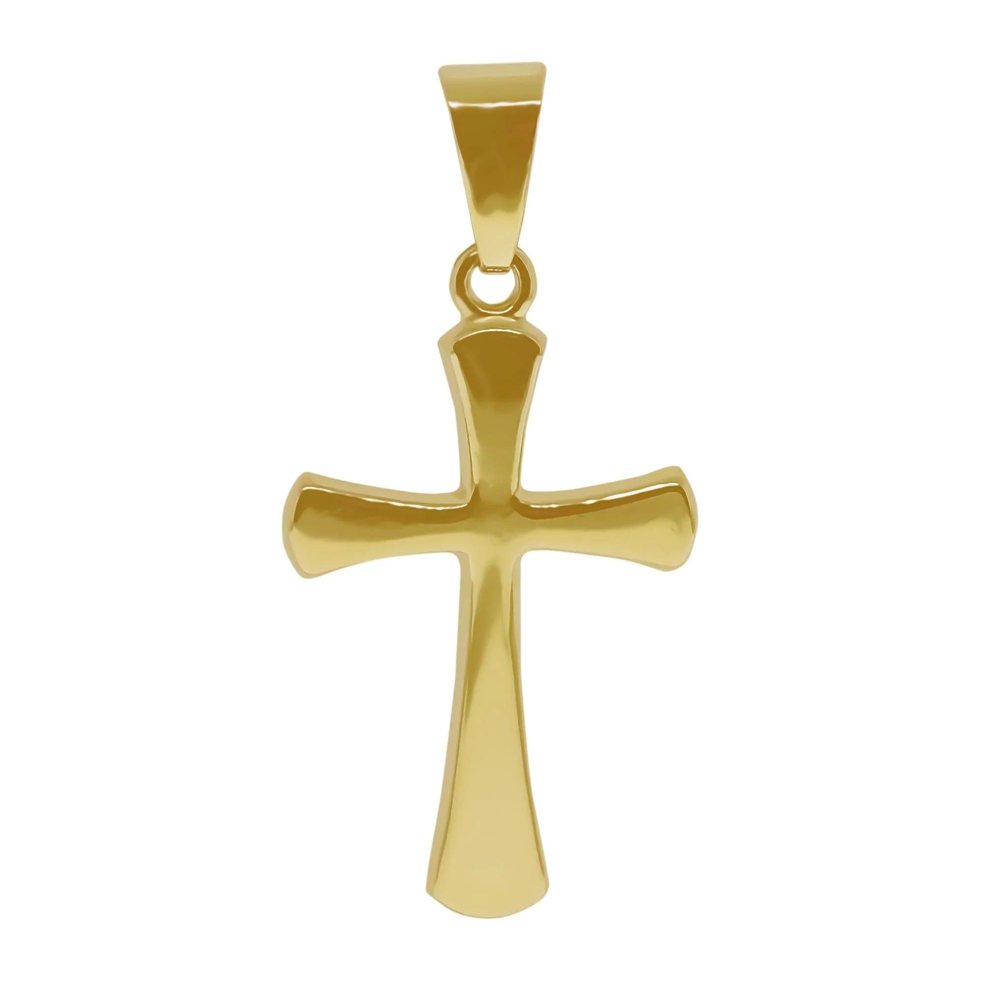 9ct Yellow Gold Plain Cross N.Chn