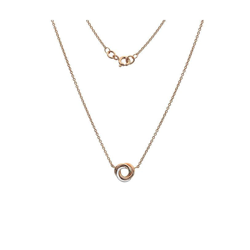 9ct white and rose gold Love Knot On 18" chain