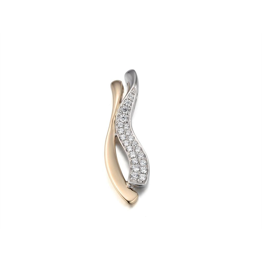 9ct white and rose gold  22di  Twist Drp N.Ch