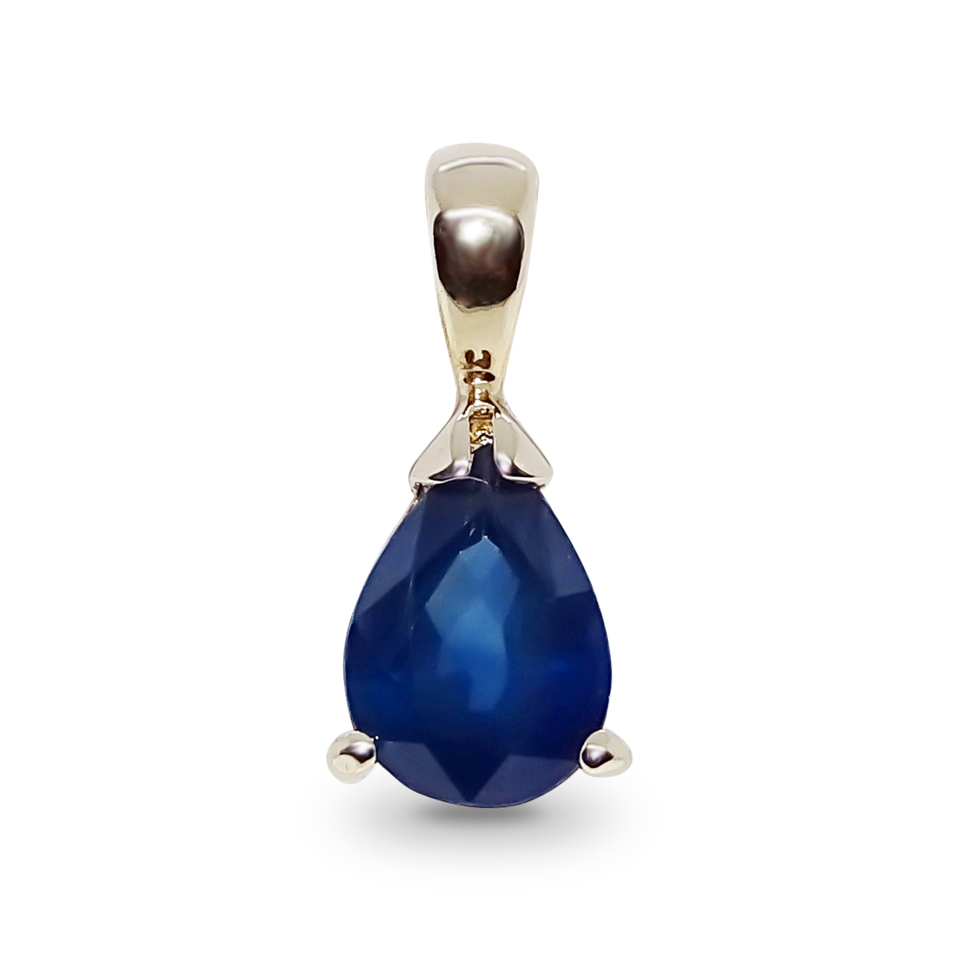 9ct Yellow Gold Pear Sa Clw Pend Nch