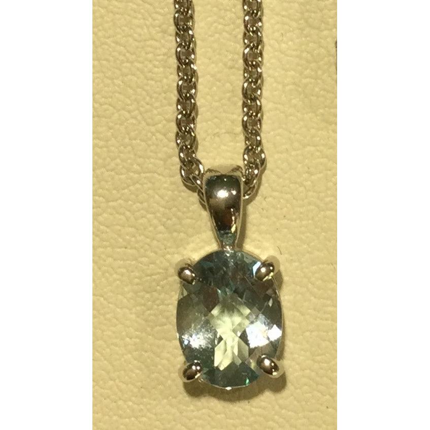 9ct White Gold Ovl Btop Claw Set N.Ch