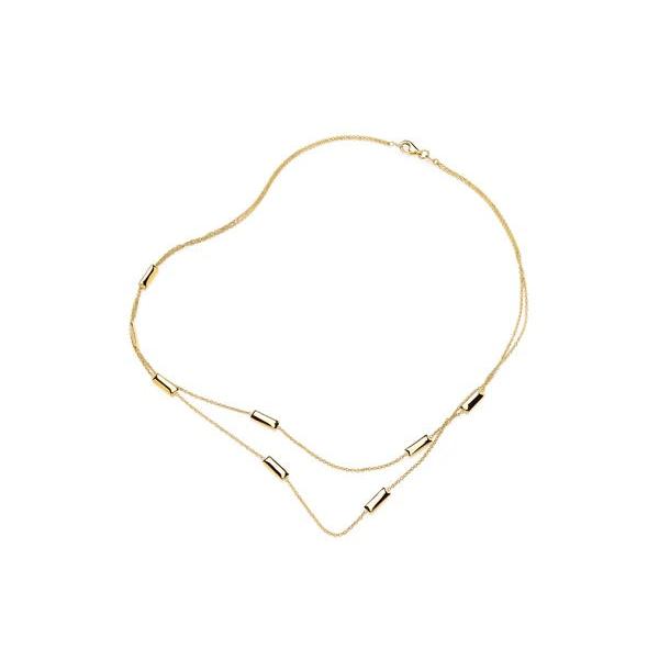 9ct yellow gold 2 row Mini Dog Tags necklace