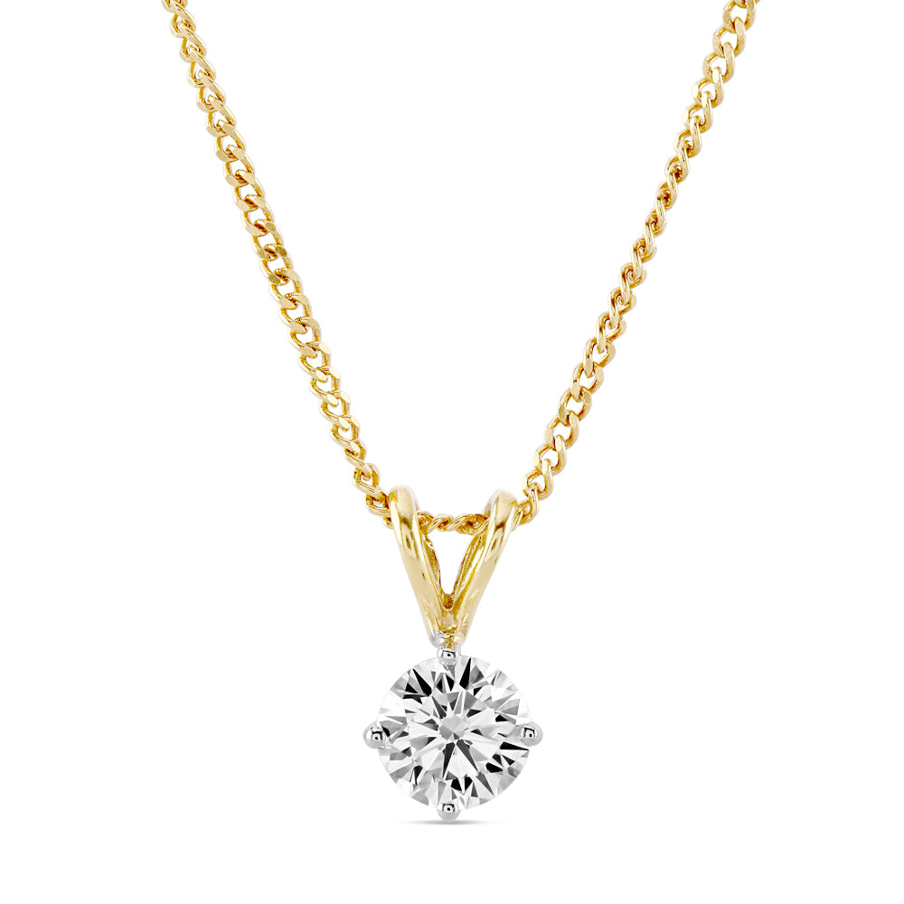 0.72ct Round Brilliant Cut Diamond Solitaire 18ct Yellow Gold Pendant