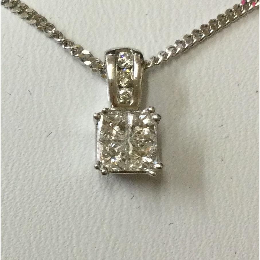 18ct White Gold 4pcdia + 3dia Bale +