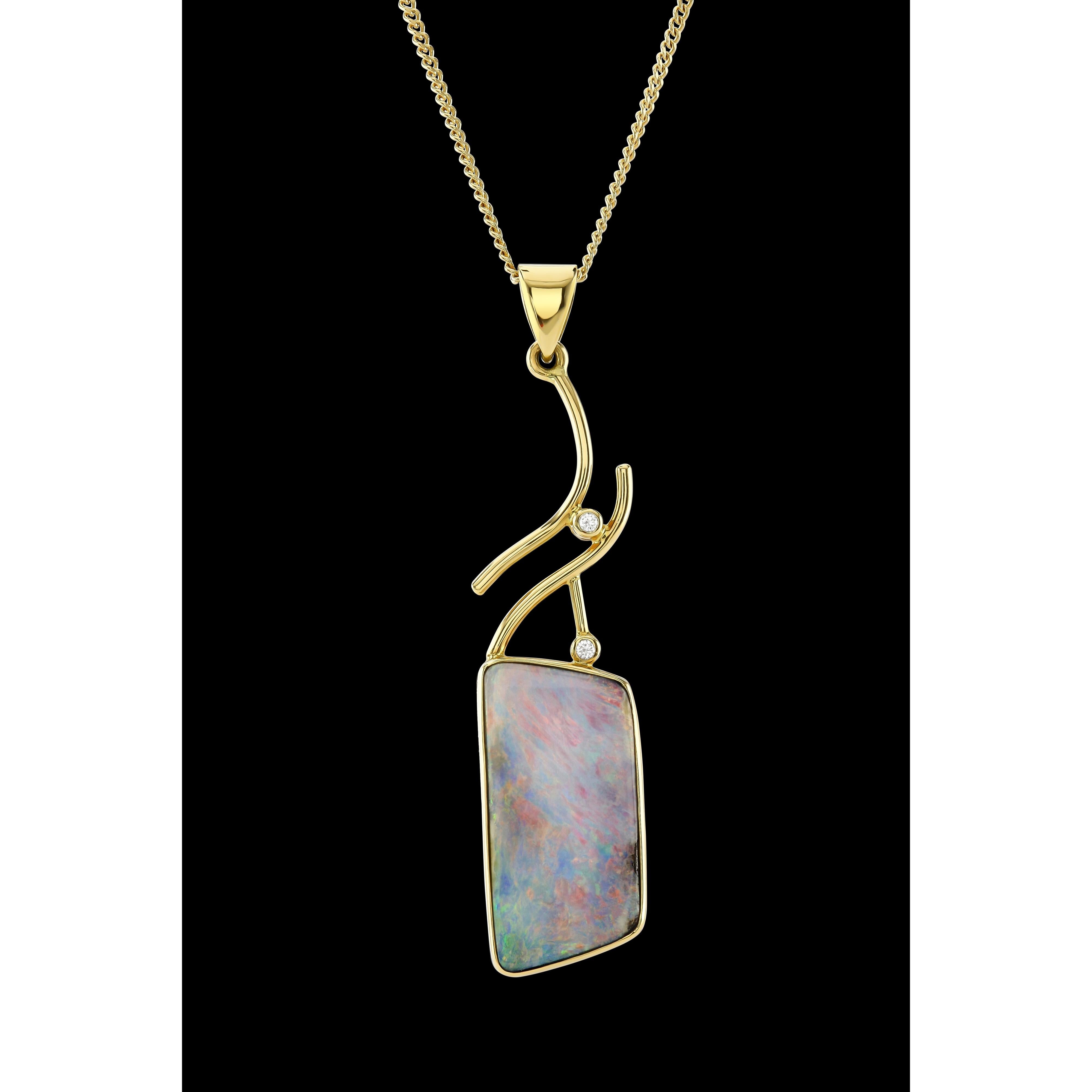 18ct Yellow Gold Boulder Opal Pendant