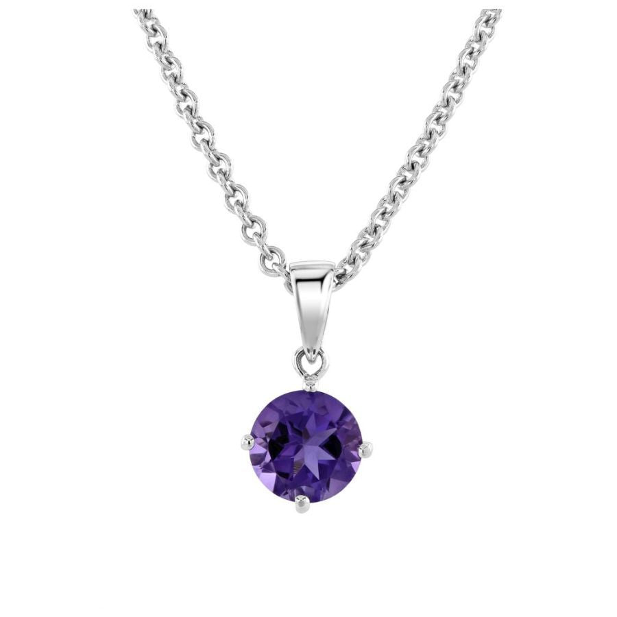 18ct White Gold Rnd Ame 4clw N.Chn