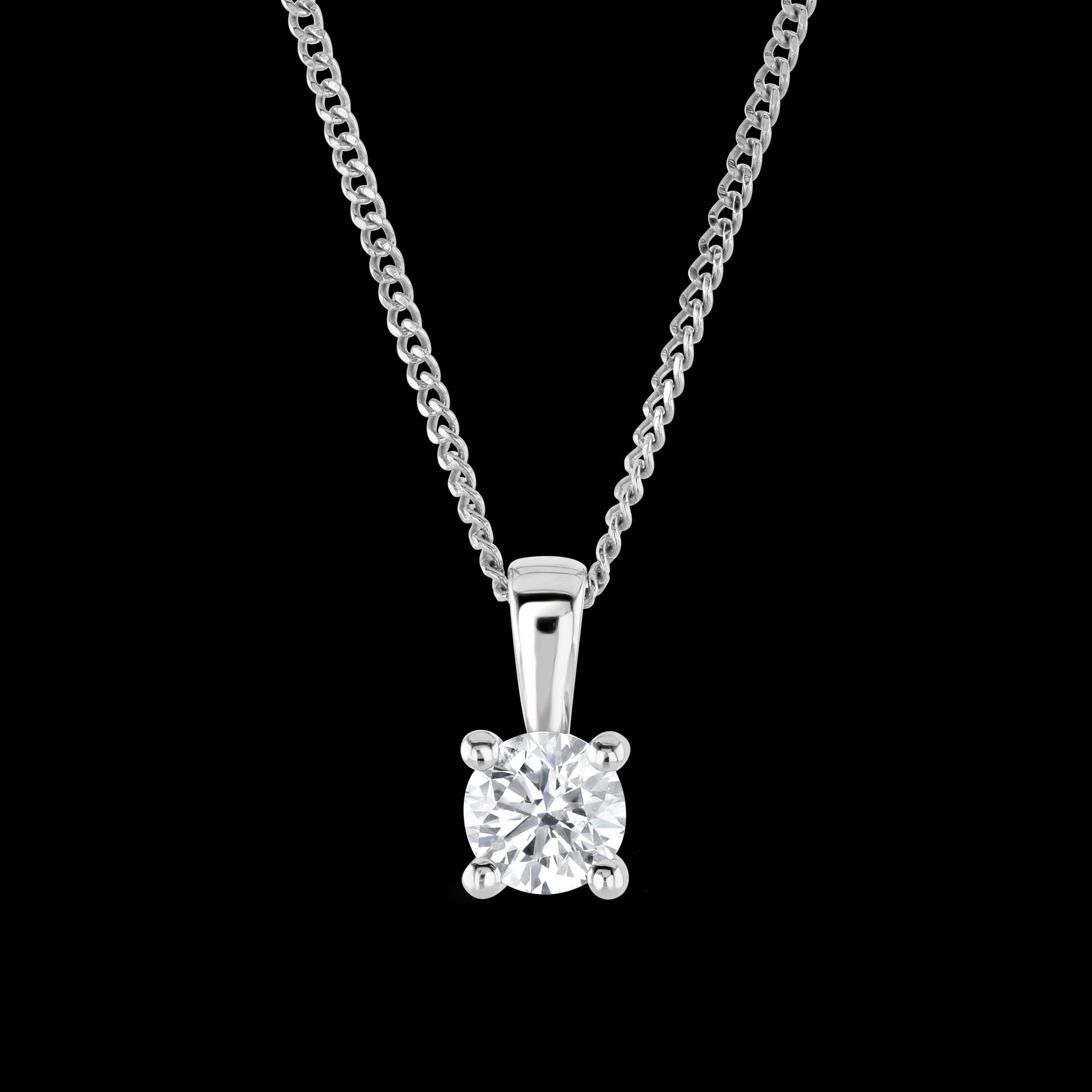 Platinum Brilliant Cut 4 Claw Set Diamond Pendant