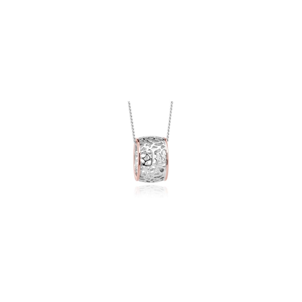 Silver & 9ct Rose Gold Royal Roses Pendant