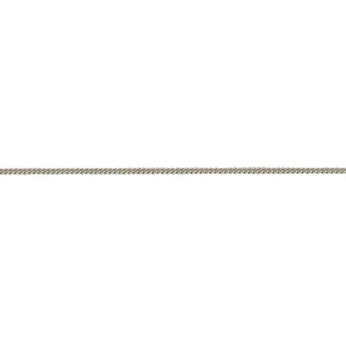 9ct White Gold 16" Filed Curb Link Necklace