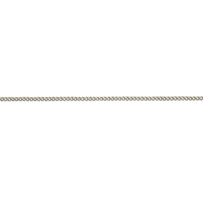 9ct White Gold 16" Filed Curb Link Necklace