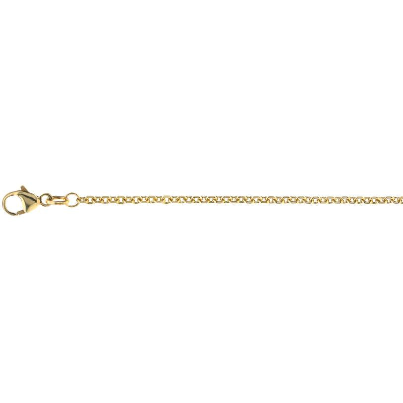 18ct Yellow Gold 16" Close Trace Chain Link Necklace