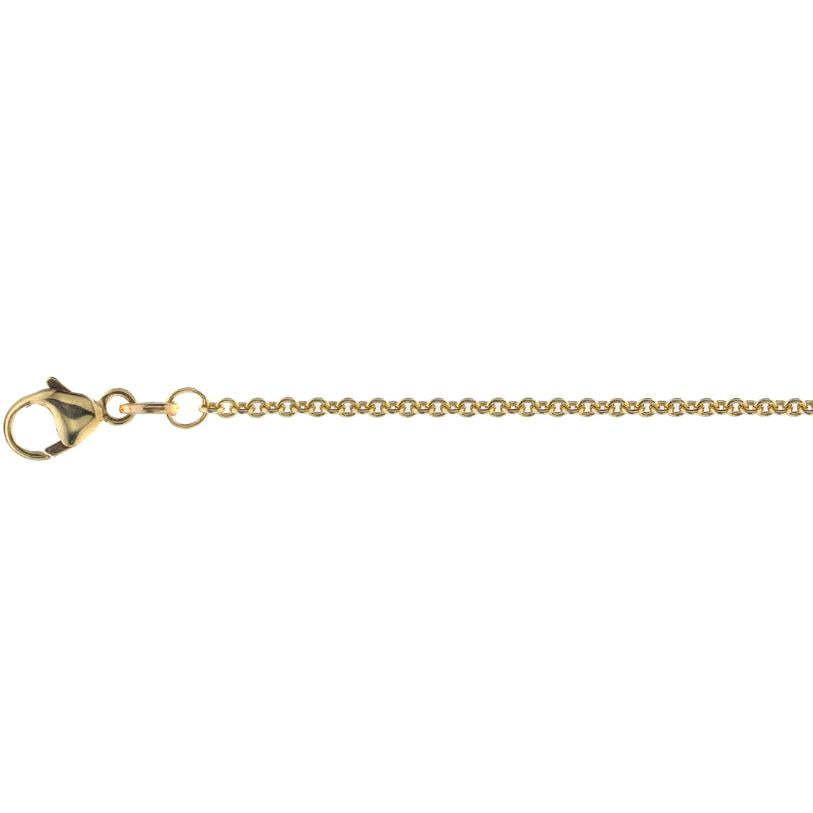 18ct Yellow Gold 16" Close Trace Chain Link Necklace