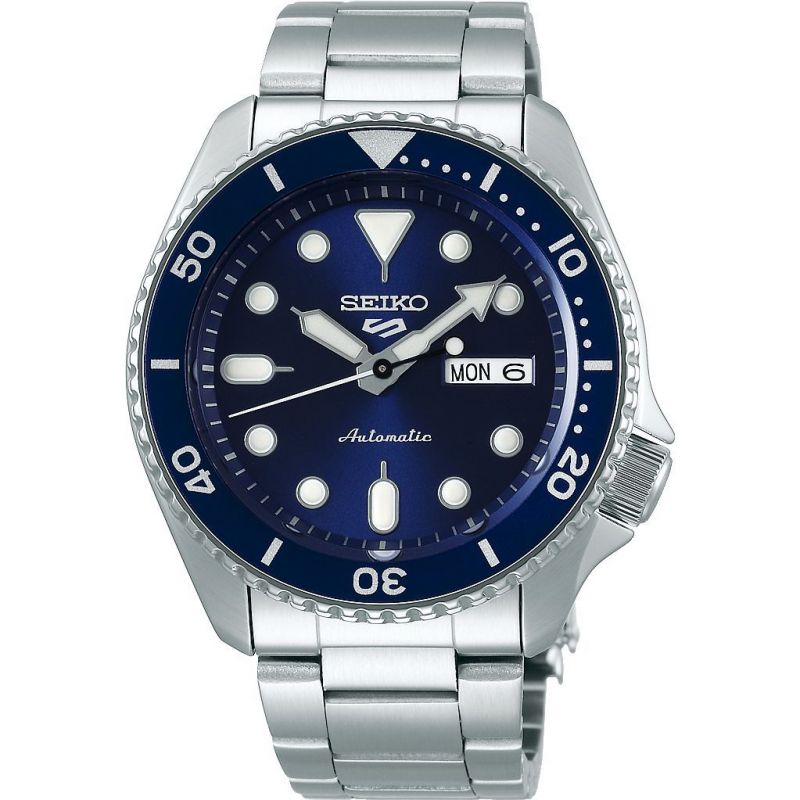 Gents 5 Sports Blue Dial Bracelet Automatic Watch