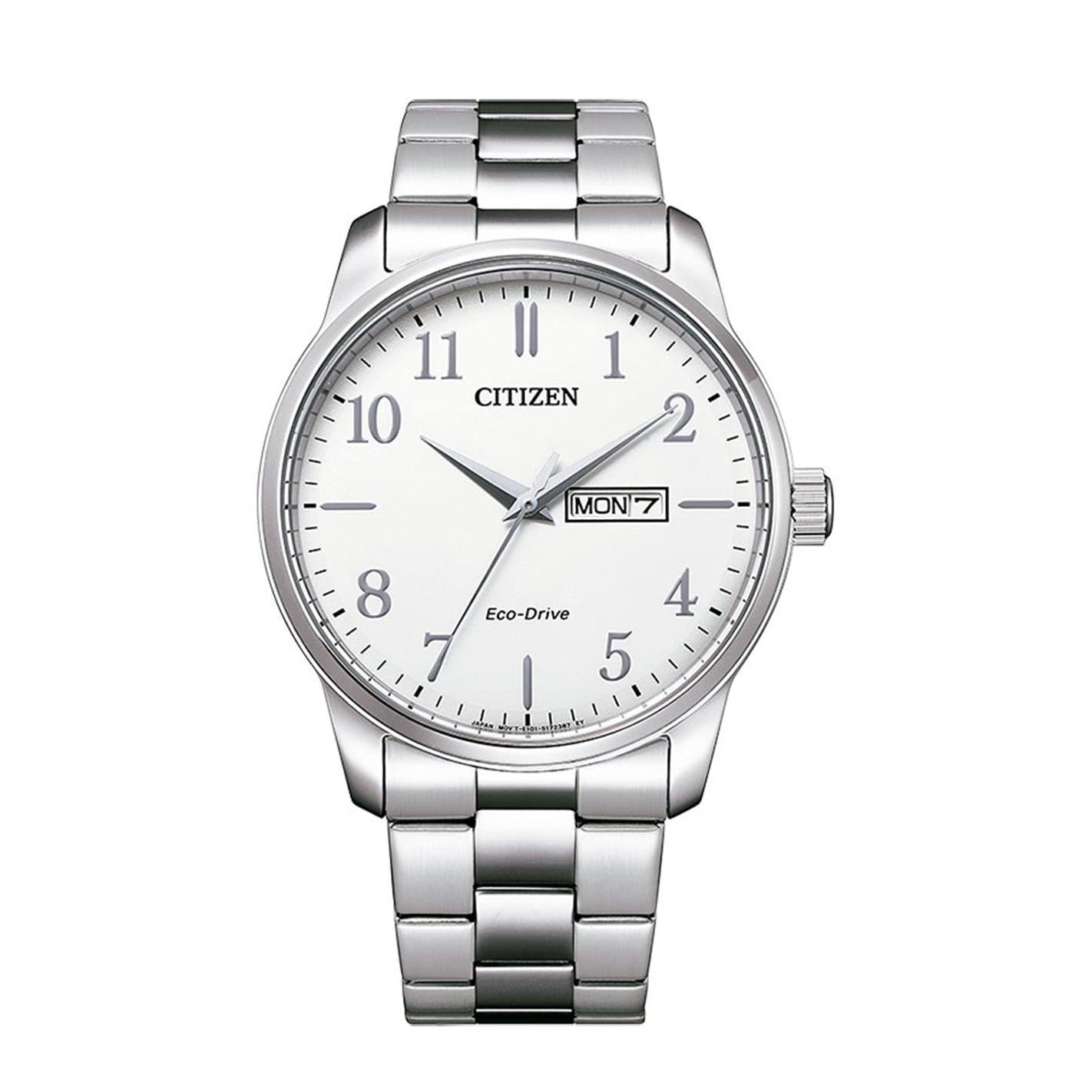 Classic Men's Stainless steel white dial bracelet watch