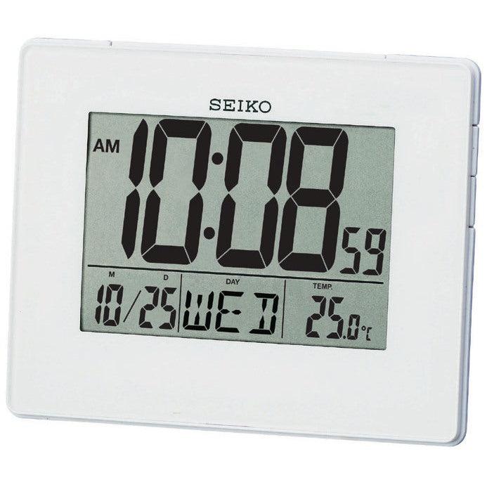Rct White Digital Alarm Wall Clock w/Stand