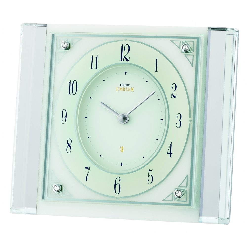 Emblem White Onyx Quartz Mantle Clock