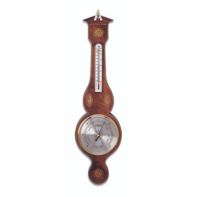 Marquetry Inlaid Mahogany Barometer