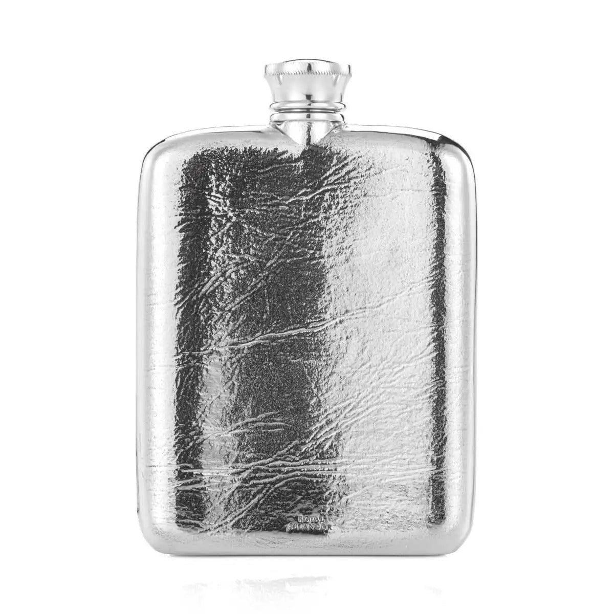 Large Pewter Hipflask in Wood Box 13cl