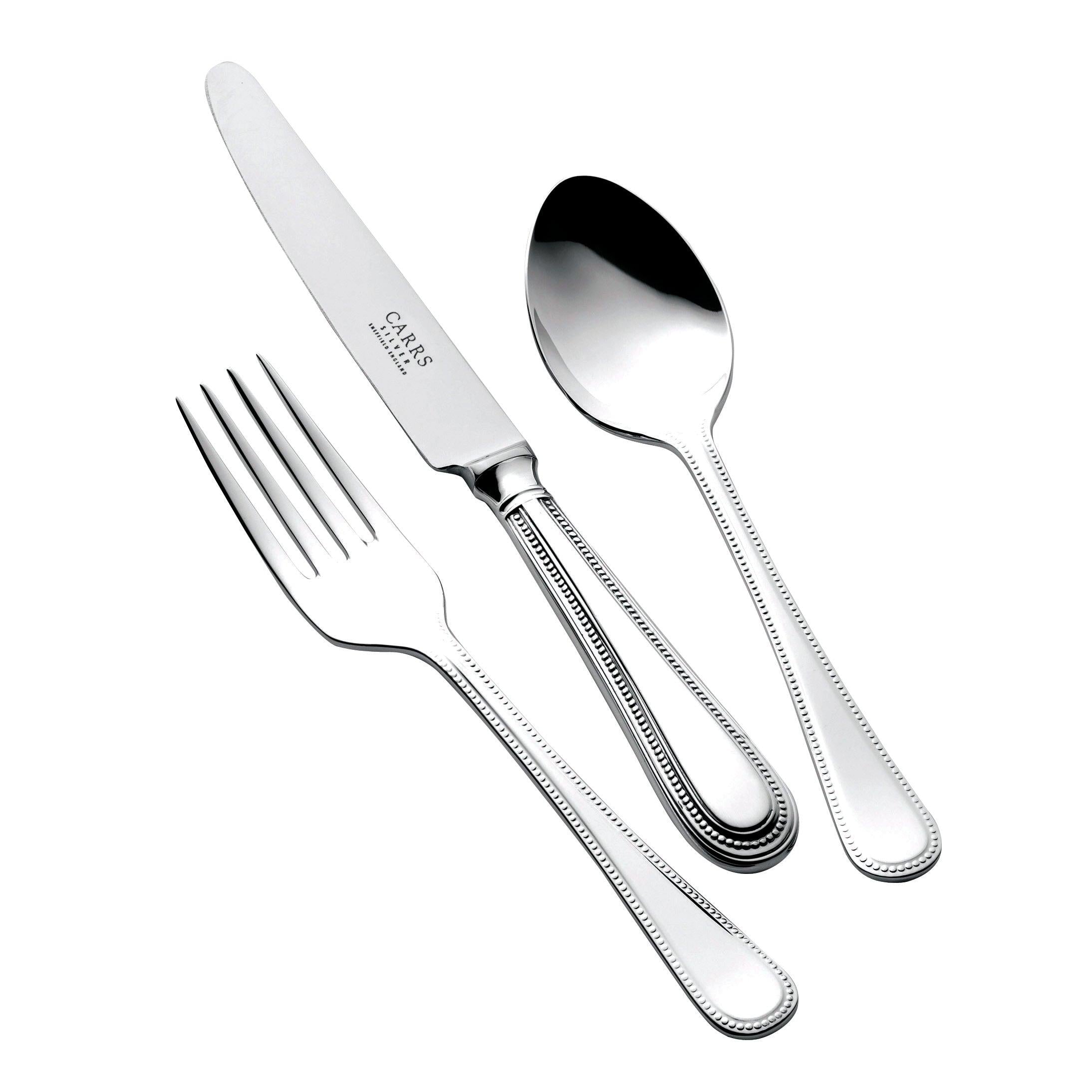Silver Beaded 3-Piece Child's Cutlery Set