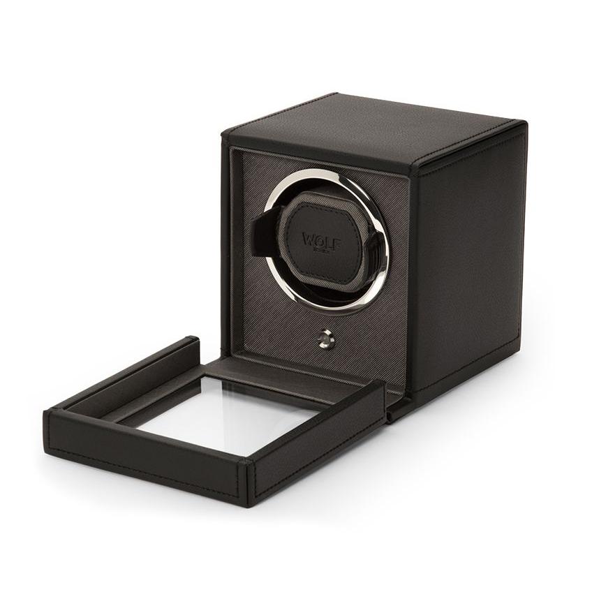 Cub Black Single Watch Winder With Cover